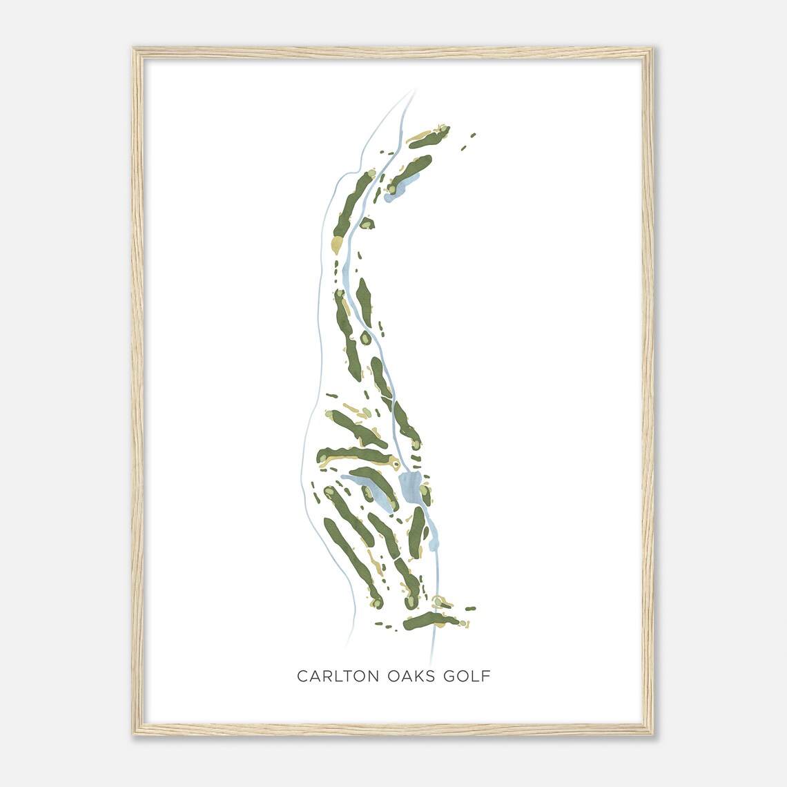 Carlton Oaks Golf California Modern Watercolor Map Golfer Gift Golf Wall Art Golf Poster Print Course Layout - Image 2