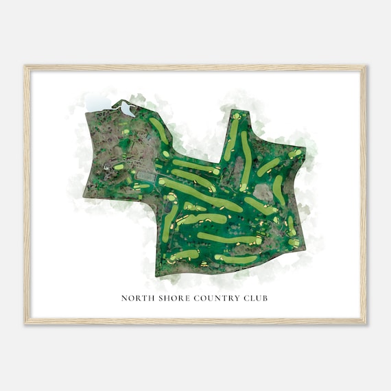 North Shore Country Club New York Classic Watercolor Map Golfer Gift Golf Wall Art Golf Poster Print Course Layout