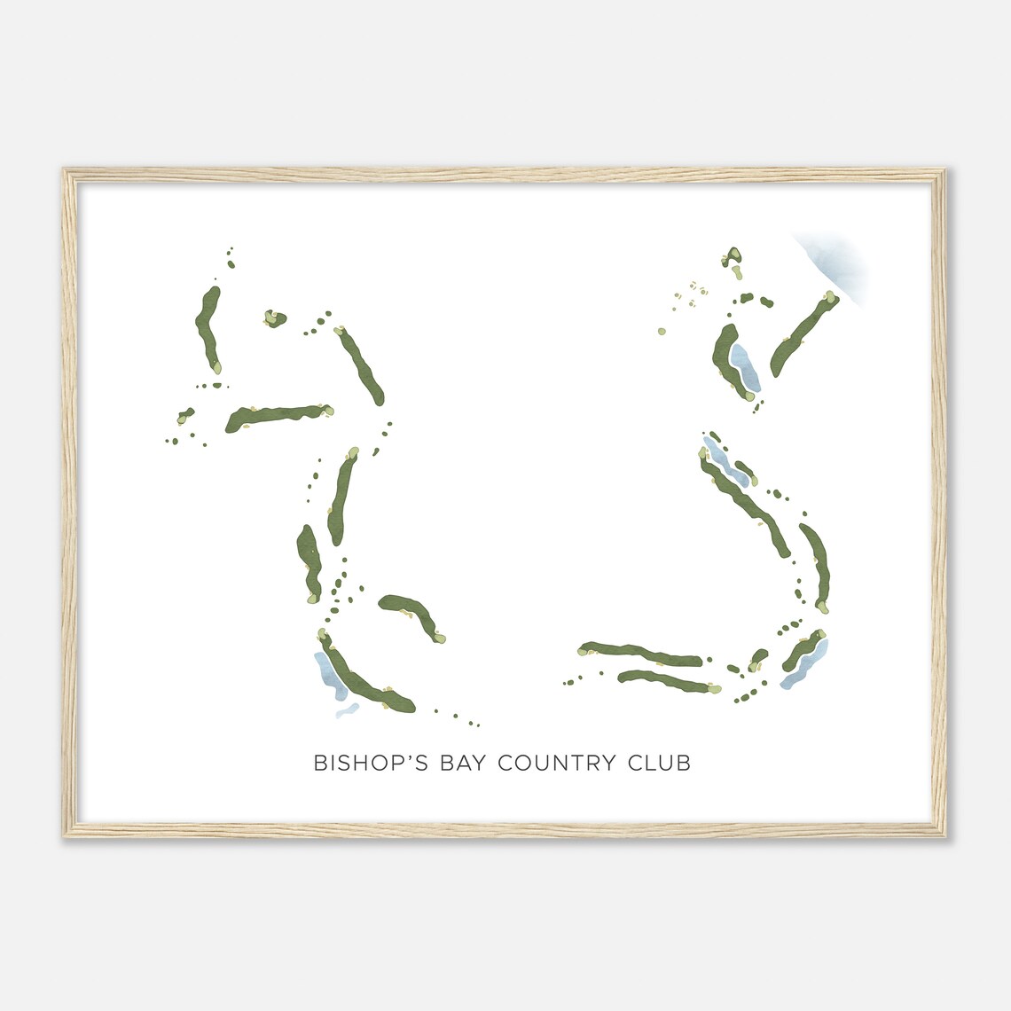 Bishop's Bay Country Club Minimalist Watercolor Golf Course Map Poster - Image 2