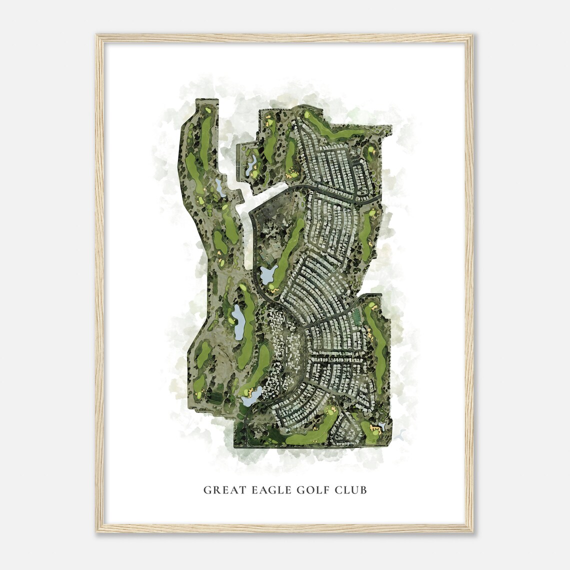 Great Eagle Golf Club Arizona Classic Watercolor Map Golfer Gift Golf Wall Art Golf Poster Print Course Layout - Image 2