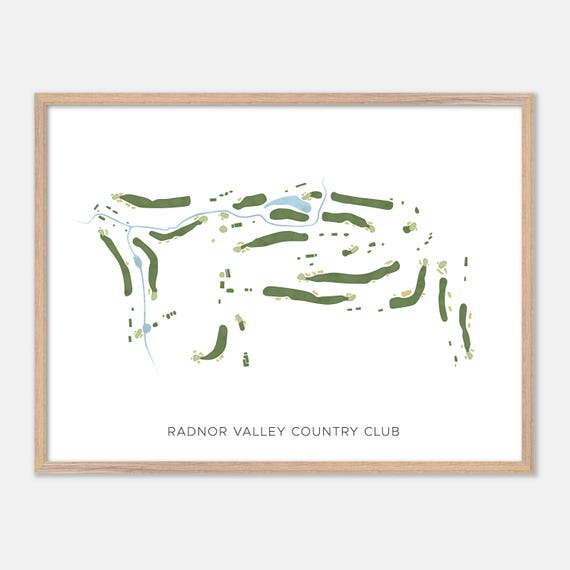 Radnor Valley Country Club In Villanova Pennsylvania Modern Watercolor Map Golfer Gift Golf Wall Art Golf Poster Print