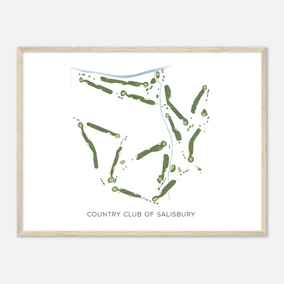 Country Club Of Salisbury North Carolina Modern Watercolor Golf Course Map Poster