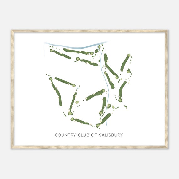 Country Club Of Salisbury North Carolina Modern Watercolor Map Golfer Gift Golf Wall Art Golf Poster Print Course Layout