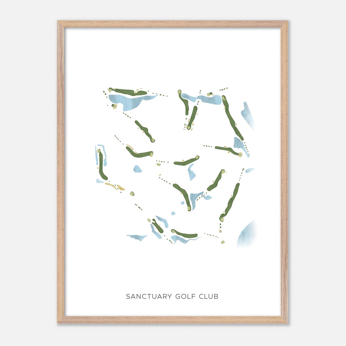 Sanctuary Golf Club Georgia Modern Watercolor Course Map Poster - Image 6