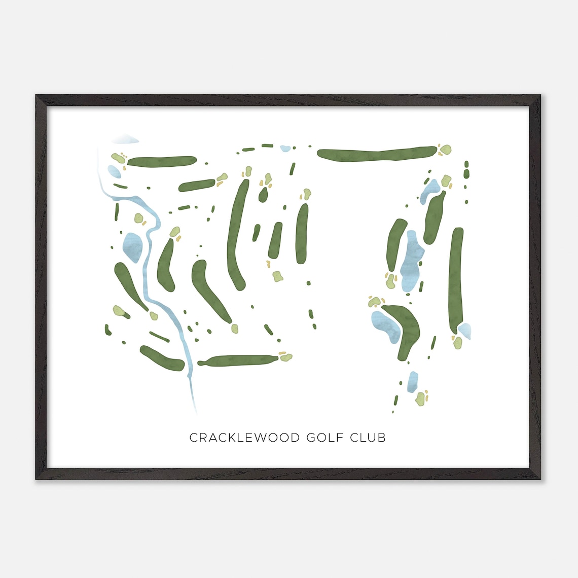 Cracklewood Golf Club Macomb Michigan Modern Watercolor Map Poster - Image 5
