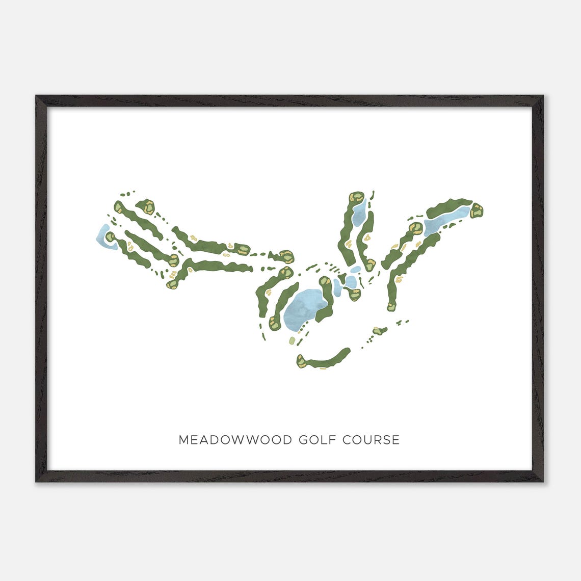 MeadowWood Golf Course Minimalist Watercolor Map Fairway Poster - Image 5