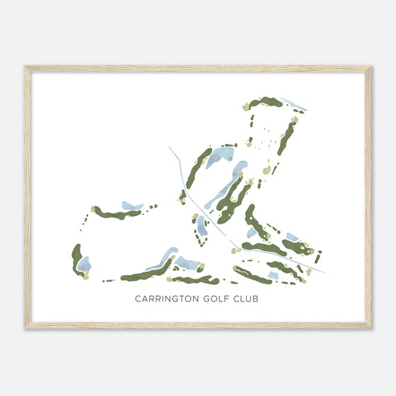 Carrington Golf Club Michigan Modern Watercolor Map Golfer Gift Golf Wall Art Golf Poster Print Course Layout
