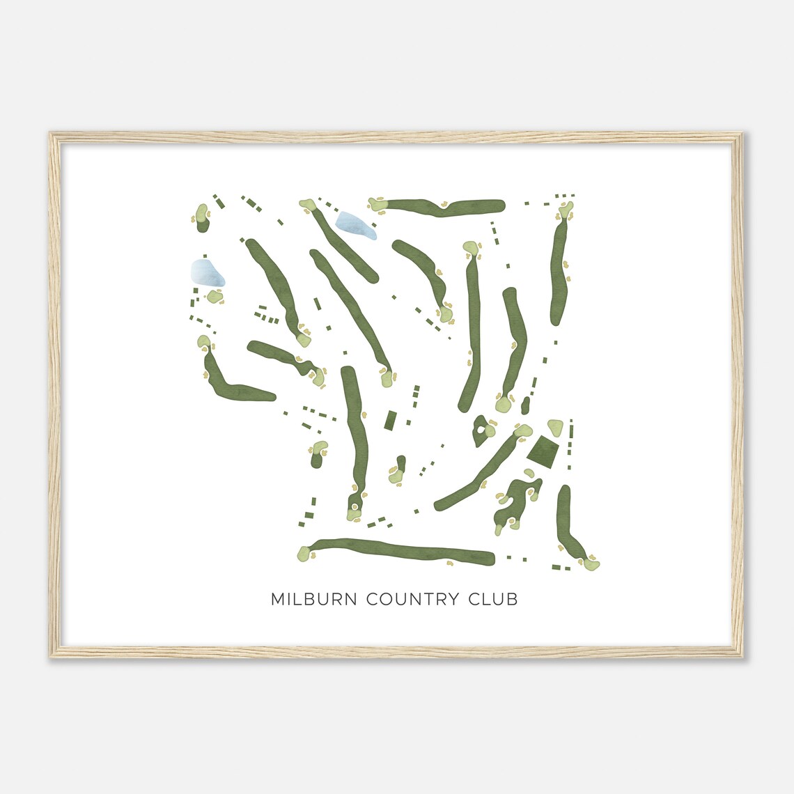 Milburn Country Club Modern Minimalist Golf Course Map Poster - Image 2