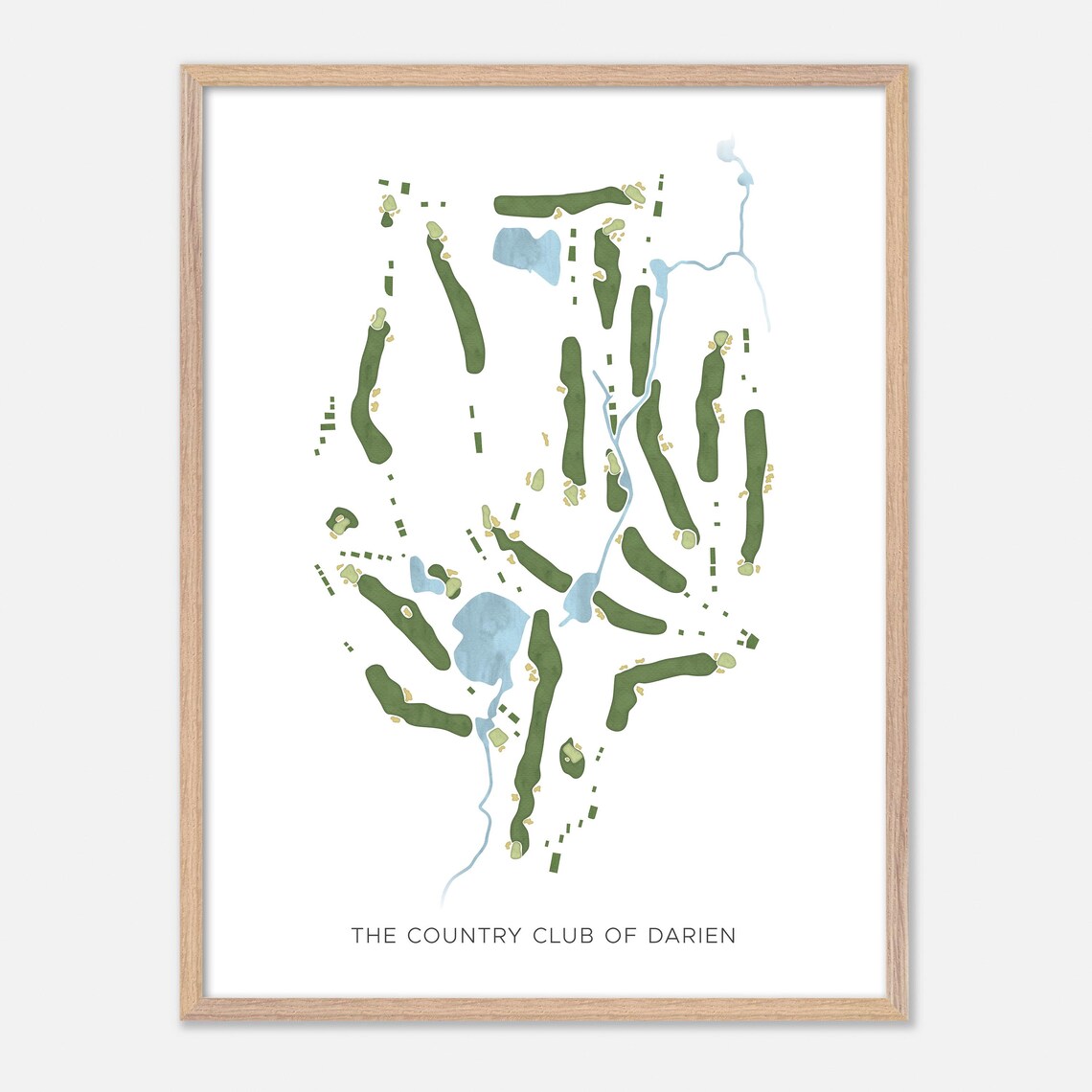 The Country Club of Darien Connecticut Modern Watercolor Map Poster - Image 2