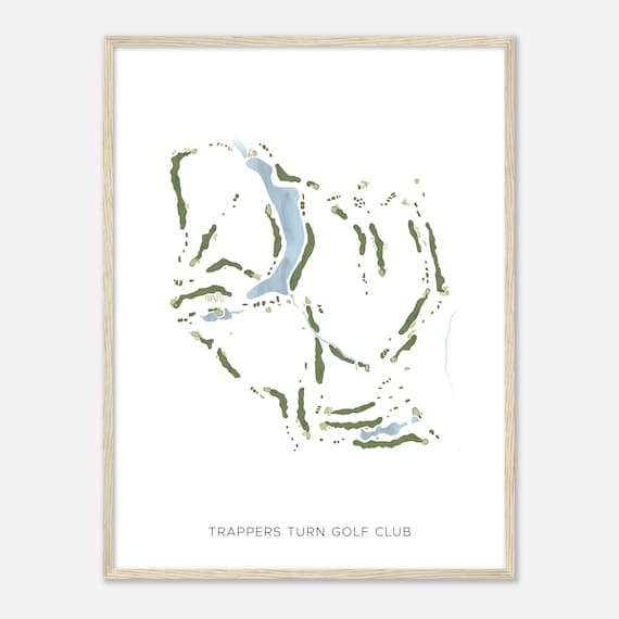 Trappers Turn Golf Club Wisconsin Modern Watercolor Course Map Poster