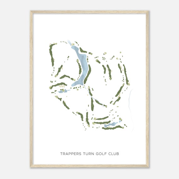 Trappers Turn Golf Club Wisconsin Modern Watercolor Map Golfer Gift Golf Wall Art Golf Poster Print Course Layout