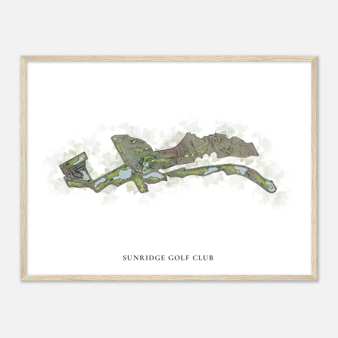 Sunridge Golf Club Nevada Classic Aerial Watercolor Map Poster - Image 2