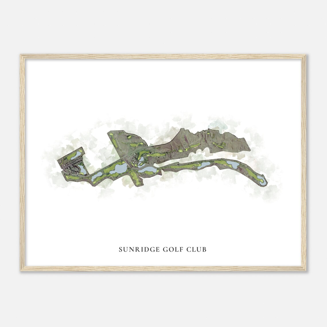 Sunridge Golf Club Nevada Classic Watercolor Map Golfer Gift Golf Wall Art Golf Poster Print Course Layout - Image 2
