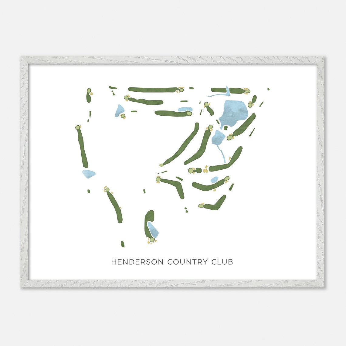 Henderson Country Club Kentucky Modern Minimal Watercolor Map Poster - Image 4