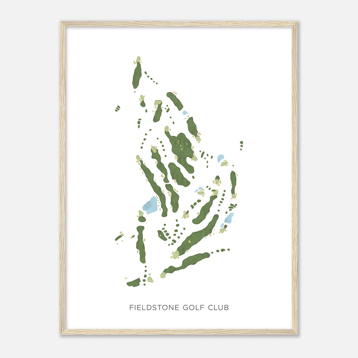 Fieldstone Golf Club Delaware Modern Detailed Watercolor Poster - Image 2