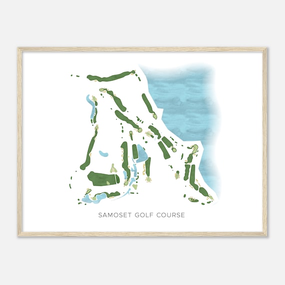 Samoset Golf Course Maine Modern Watercolor Map Golfer Gift Golf Wall Art Golf Poster Print Course Layout