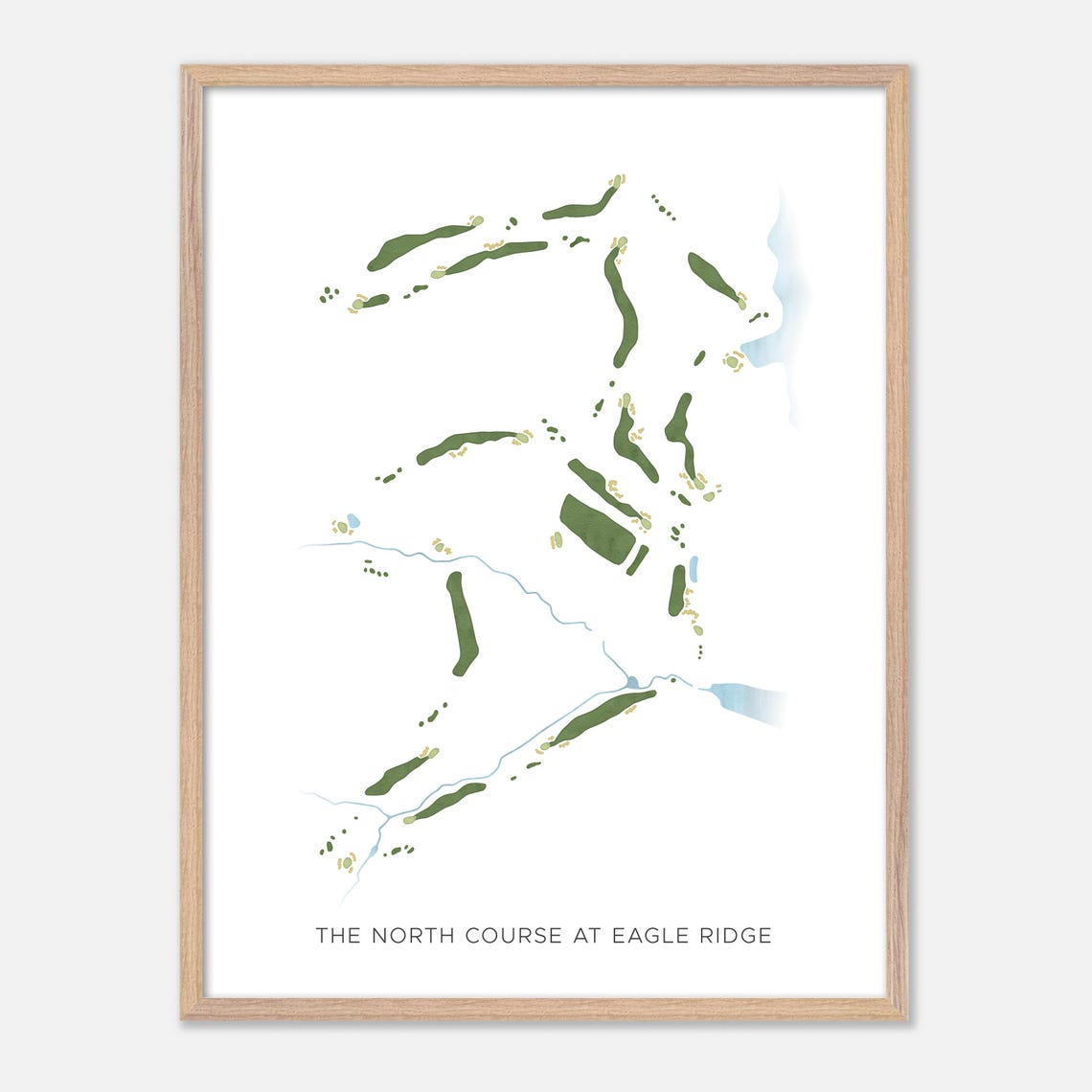 The North Course at Eagle Ridge Illinois Modern Watercolor Map Poster - Image 6