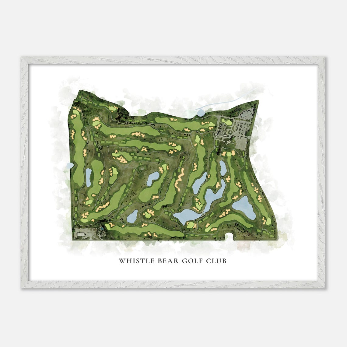 Whistle Bear Golf Club Canada Classic Watercolor Course Map Poster - Image 3