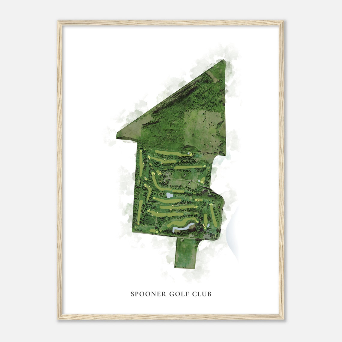 Spooner Golf Club Wisconsin Watercolor Golf Course Map Poster