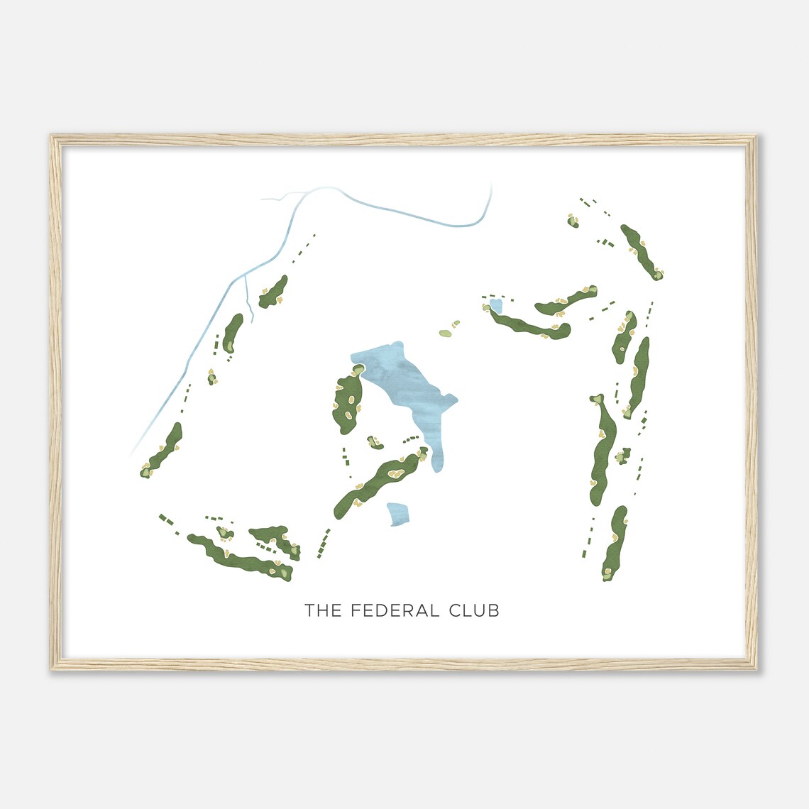 The Federal Club Virginia Minimalist Golf Course Map Art Poster - Image 2