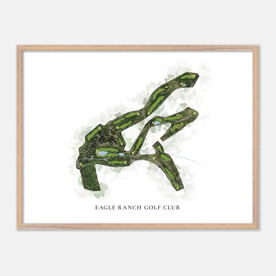 Eagle Ranch Golf Club Watercolor Map Art Colorado Golfer Poster