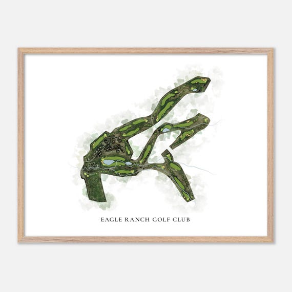 Eagle Ranch Golf Club In Eagle Colorado Classic Watercolor Map Golfer Gift Golf Wall Art Golf Poster Print Course Layout