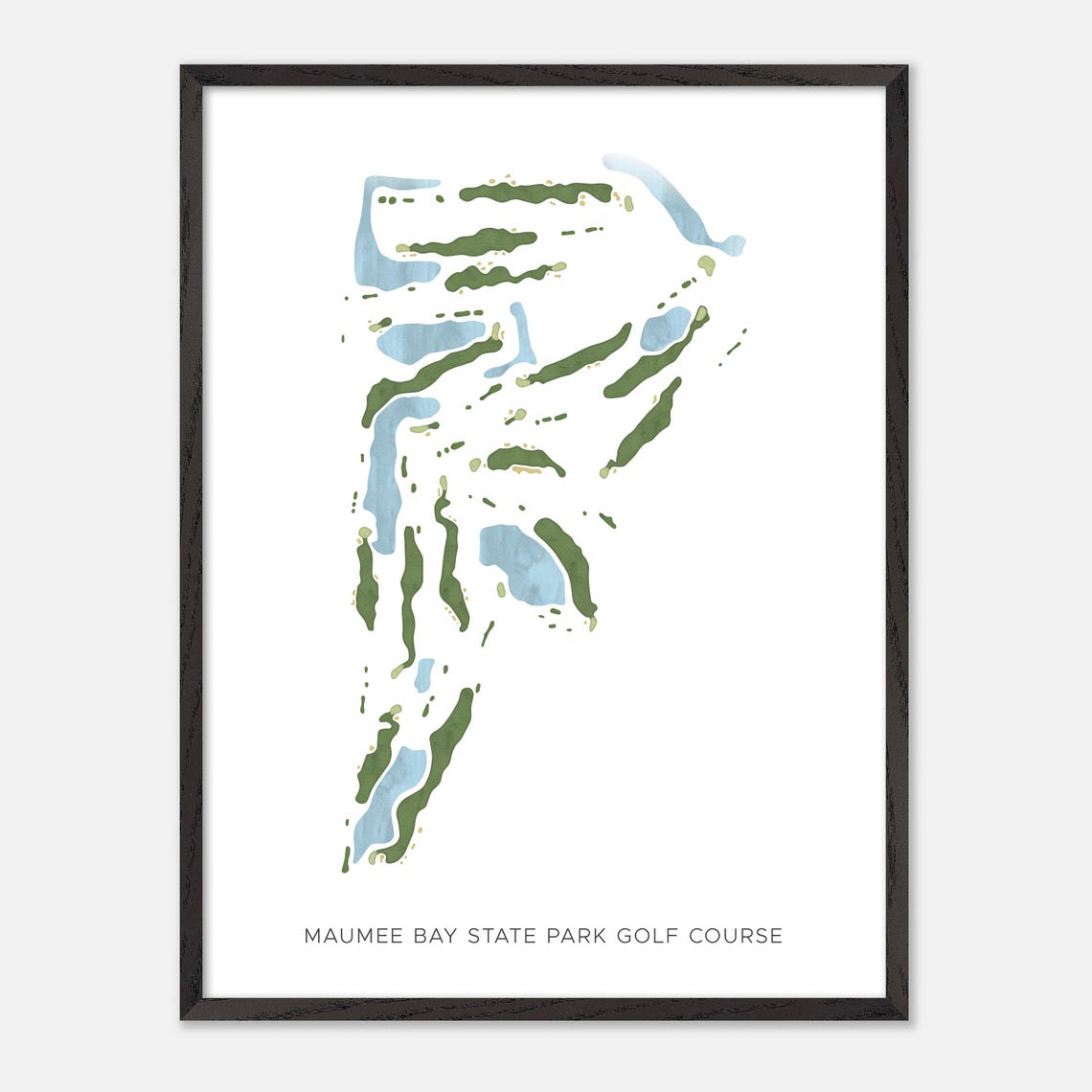 Maumee Bay State Park Golf Course Modern Watercolor Map Poster - Image 3