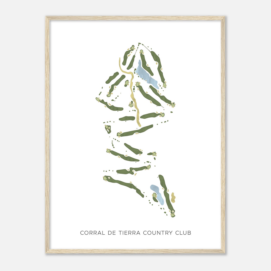 Corral De Tierra Country Club California Watercolor Course Map Poster - Image 2