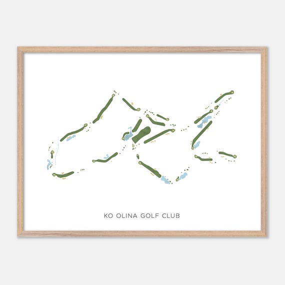 Ko Olina Golf Club In Kapolei Hawaii Modern Watercolor Map Golfer Gift Golf Wall Art Golf Poster Print Course Layout