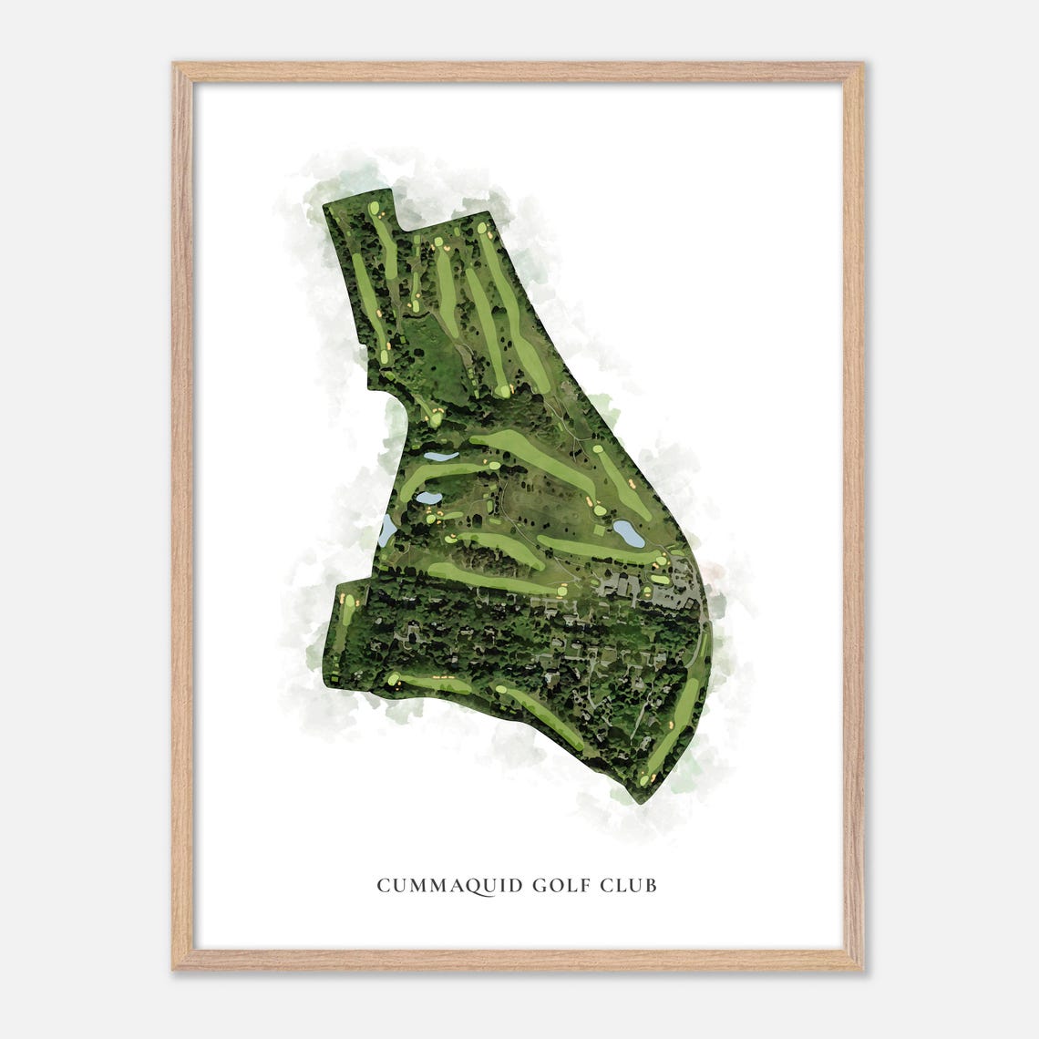 Cummaquid Golf Club Classic Watercolor Golf Course Map Poster - Image 2