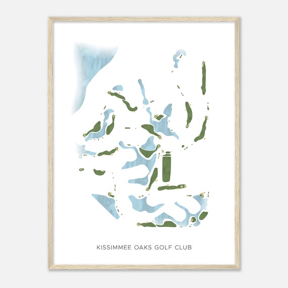 Kissimmee Oaks Golf Club Florida Modern Watercolor Map Golfer Gift Golf Wall Art Golf Poster Print Course Layout