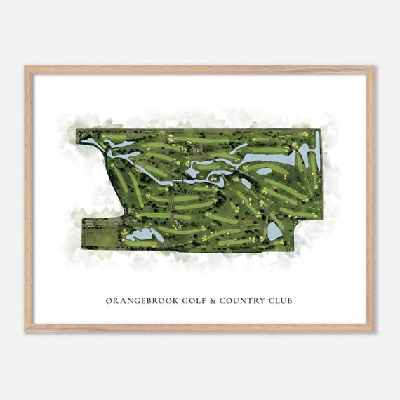 Orangebrook Golf Country Club In Hollywood Florida Classic Watercolor Map Golfer Gift Golf Wall Art Golf Poster Print