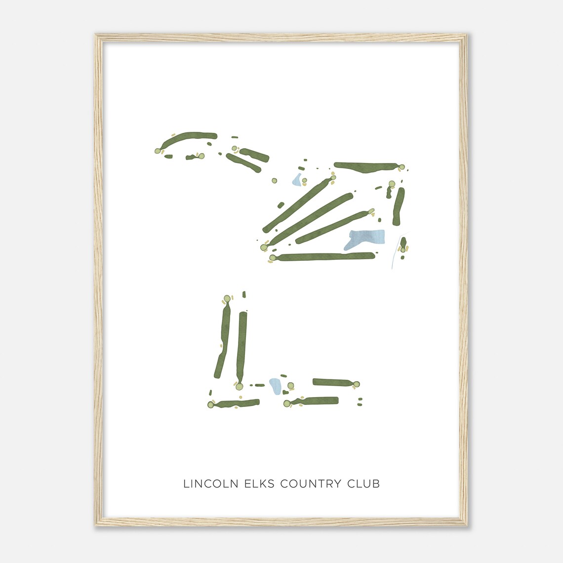 Lincoln Elks Country Club Minimalist Watercolor Map Gift Poster - Image 2