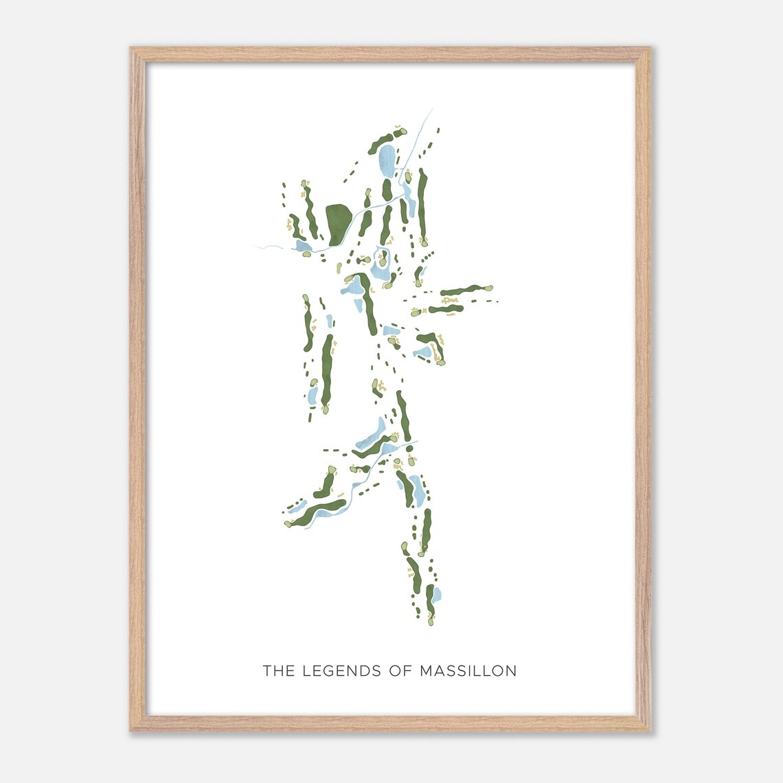 The Legends Of Massillon Ohio Modern Watercolor Course Map Poster - Image 2