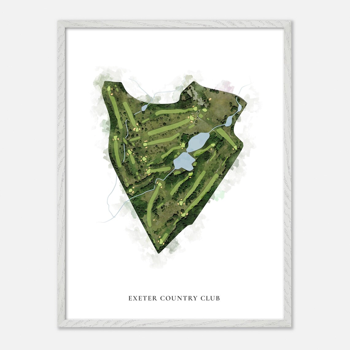 Exeter Country Club Rhode Island Classic Watercolor Map Poster - Image 2
