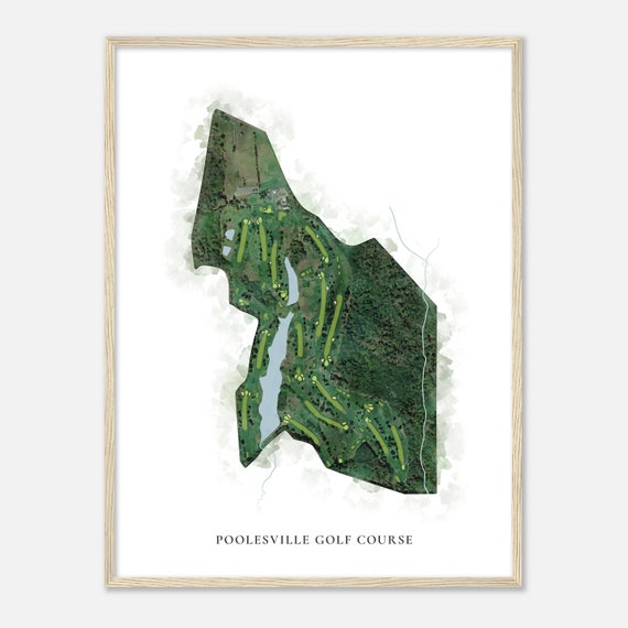 Poolesville Golf Course Maryland Classic Watercolor Map Golfer Gift Golf Wall Art Golf Poster Print Course Layout