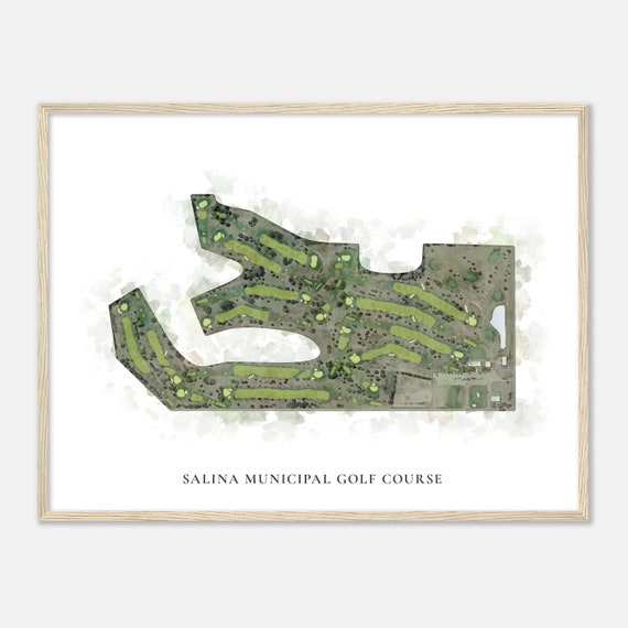Salina Municipal Golf Course Kansas Classic Watercolor Map Golfer Gift Golf Wall Art Golf Poster Print Course Layout