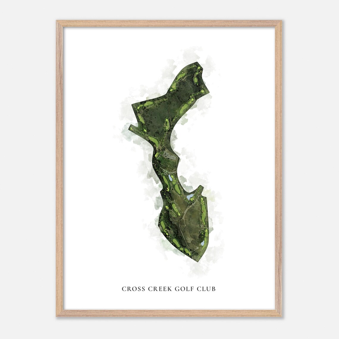 Cross Creek Golf Club California Classic Watercolor Map Poster - Image 2