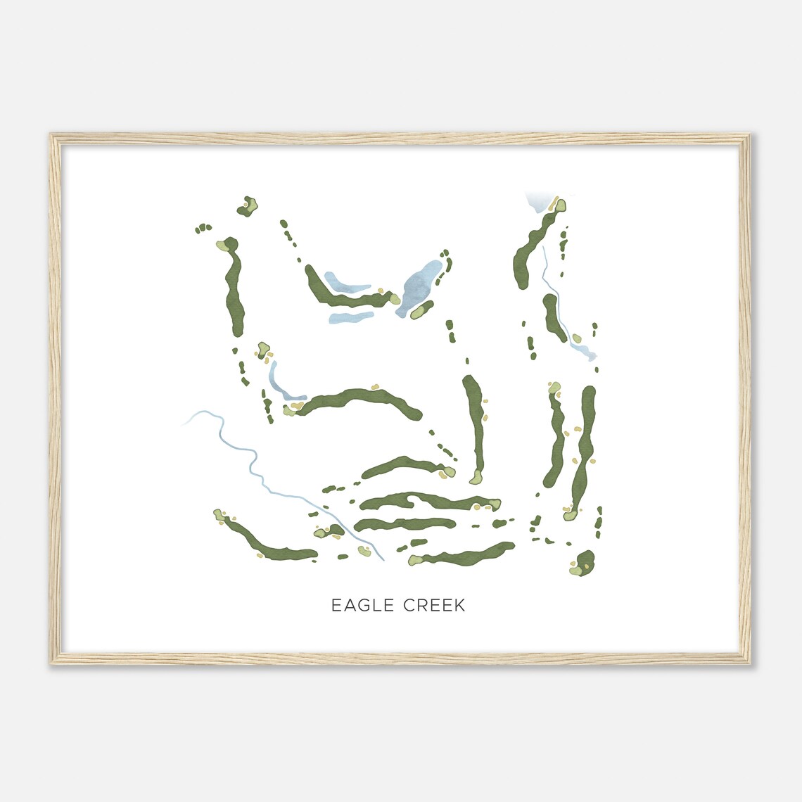 Eagle Creek Ohio Modern Watercolor Map Golfer Gift Golf Wall Art Golf Poster Print Course Layout - Image 2