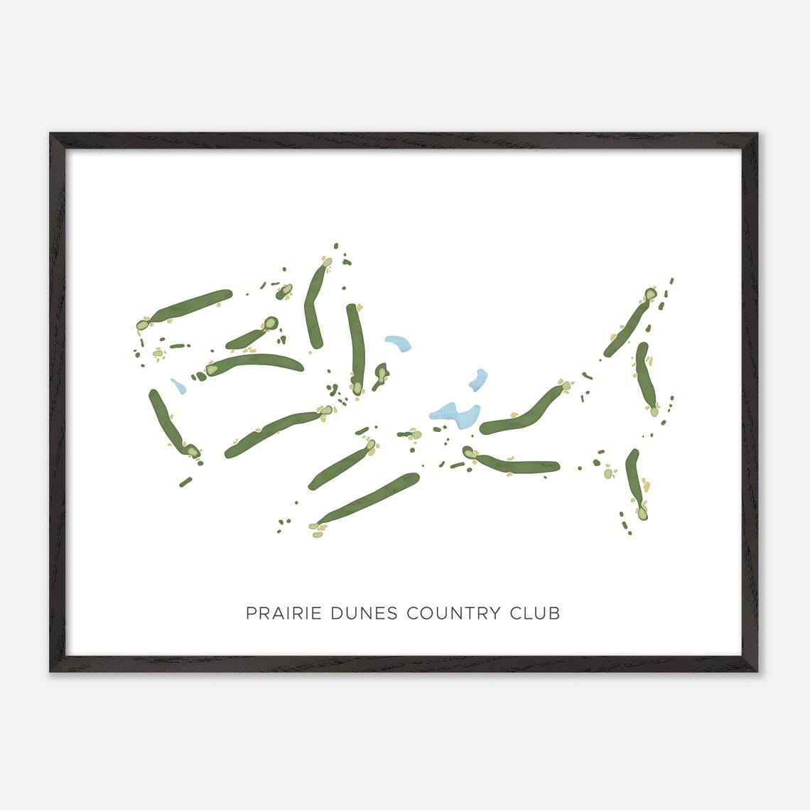 Prairie Dunes Country Club Minimalist Watercolor Fairway Map Poster - Image 5