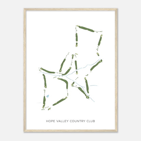 Hope Valley Country Club North Carolina Modern Watercolor Map Golfer Gift Golf Wall Art Golf Poster Print Course Layout
