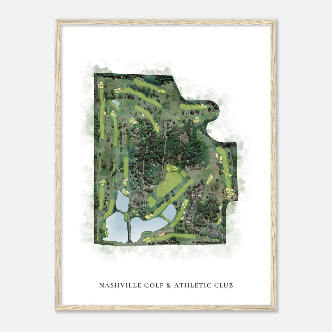 Nashville Golf & Athletic Club Tennessee Classic Watercolor Map Golf Poster - Image 2