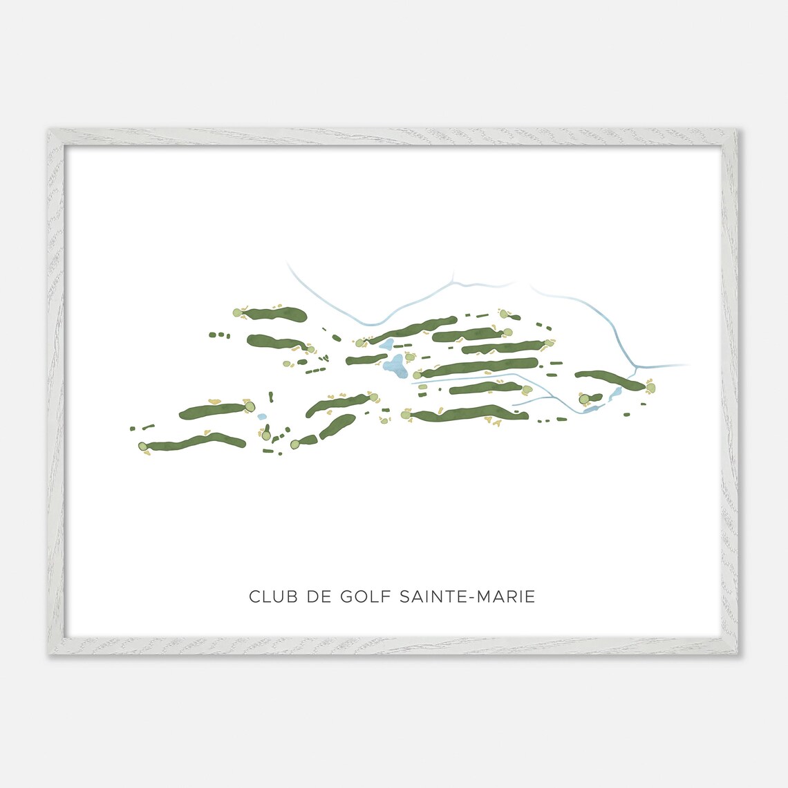 Club de Golf Sainte-Marie Sainte-Marie Canada Modern Watercolor Course Map Poster - Image 3