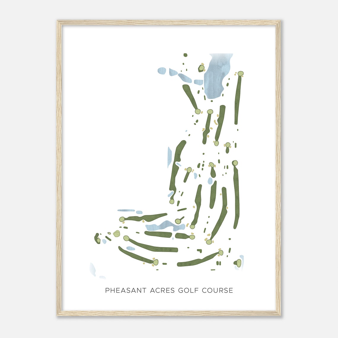Pheasant Acres Golf Course Minnesota Modern Watercolor Map Golfer Gift Golf Wall Art Golf Poster Print Course Layout