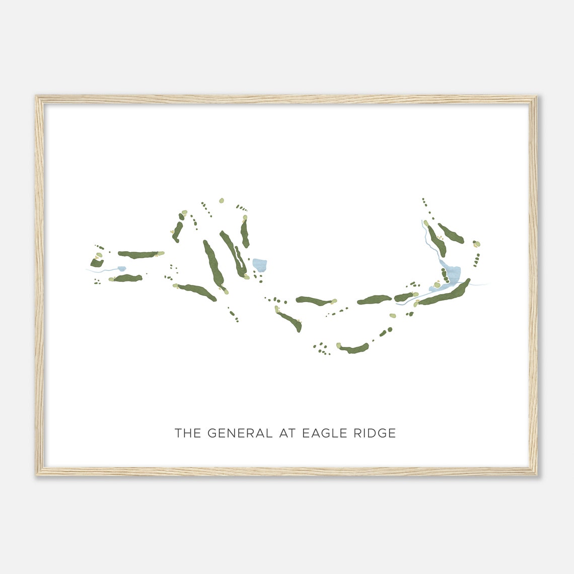 The General at Eagle Ridge Modern Watercolor Course Map Wall Art
