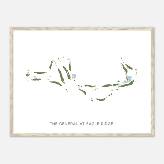 The General At Eagle Ridge Illinois Modern Watercolor Map Golfer Gift Golf Wall Art Golf Poster Print Course Layout