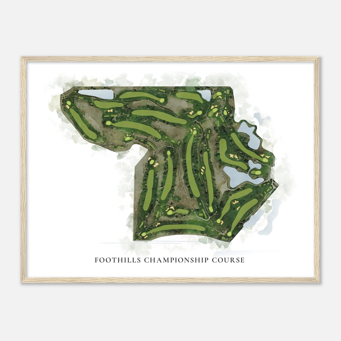 Foothills Championship Course Colorado Classic Watercolor Map Golfer Gift Golf Wall Art Golf Poster Print Course Layout - Image 2