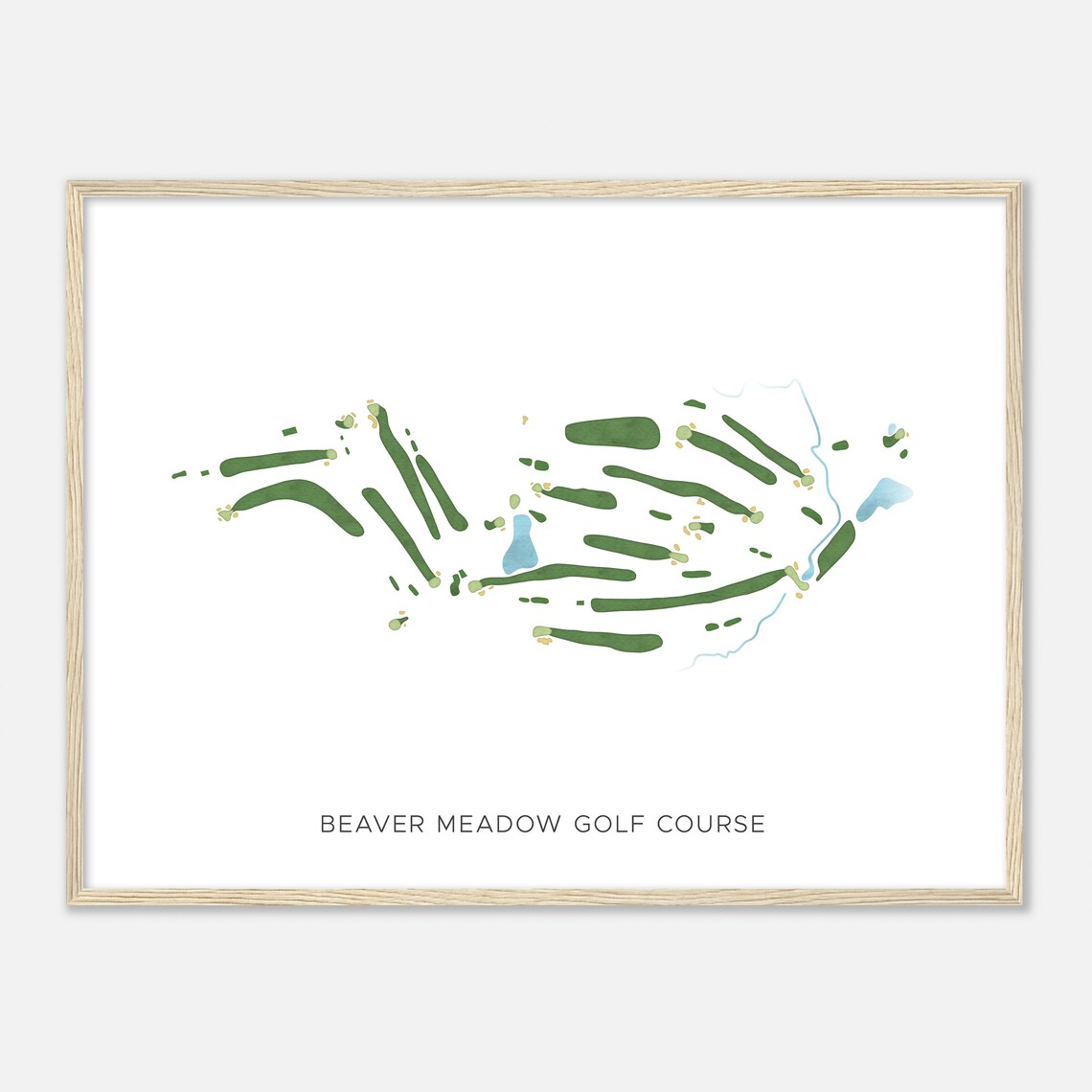 Beaver Meadow Golf Course New Hampshire Modern Watercolor Map Golfer Gift Golf Wall Art Golf Poster Print Course Layout - Image 2