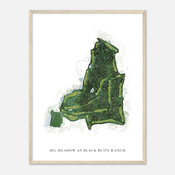 Big Meadow At Black Butte Ranch Oregon Classic Watercolor Map Golfer Gift Golf Wall Art Golf Poster Print Course Layout