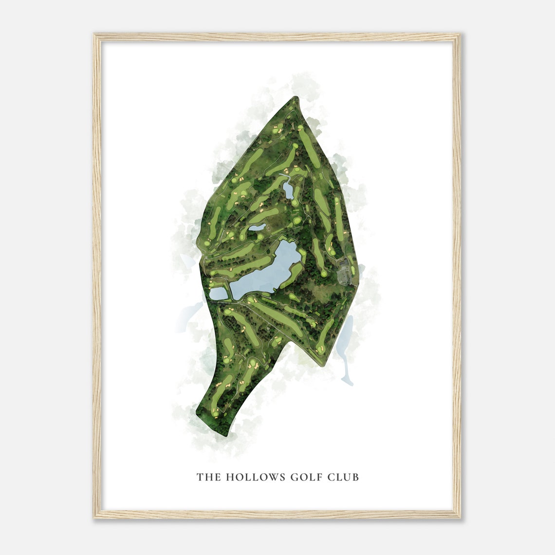 The Hollows Golf Club Virginia Classic Watercolor Course Map Poster - Image 2